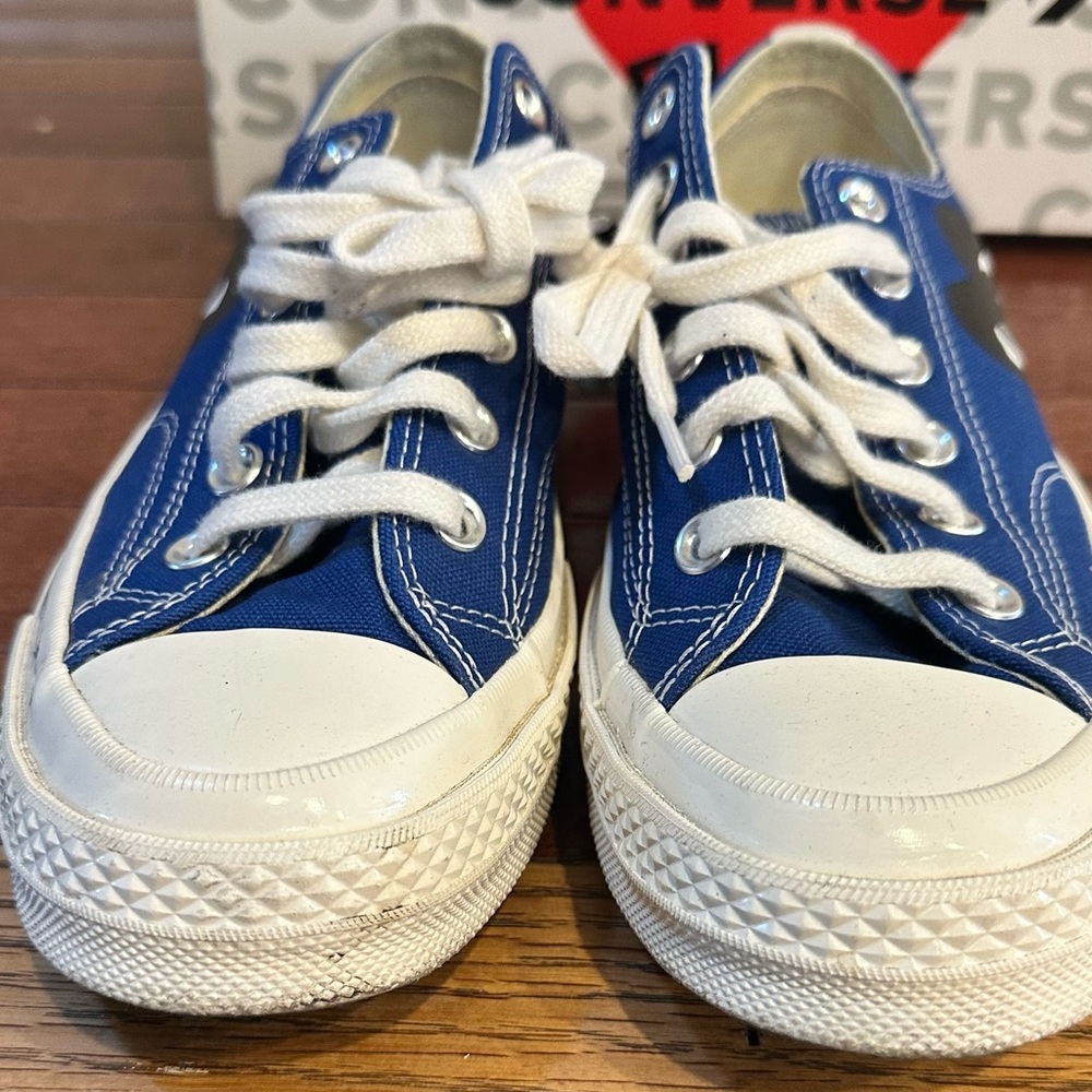 Converse x Comme des Garçons Blue and White Sneakers - Picture 4 of 16